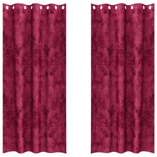vidaXL Zasłona z zasłonami 2 pcs czerwone wino 245 x 140 cm Aksamit - Zasłony vidaXL Zasłona z zasłonami 2 pcs czerwone wino 245 x 140 cm Aksamit - Zasłony - miniaturka - grafika 1