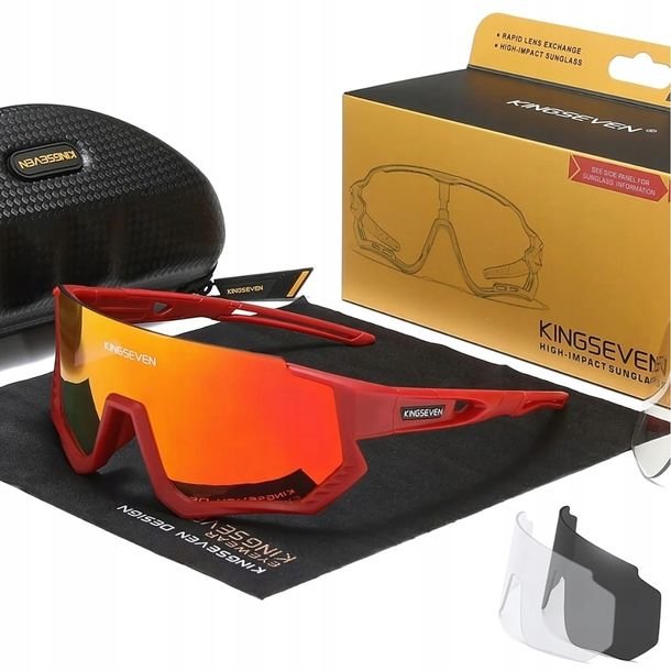Okulary Przeciwsłoneczne Polaryzacyjne Sportowe 3 Wymienne Szkła + Zestaw