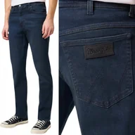Spodnie męskie - Wrangler TEXAS SLIM Bruised River GRANATOWE SPODNIE JEANSOWE W44 L34 - miniaturka - grafika 1