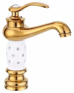 Bateria umywalkowa retro URANIA złota z białym - złoty z bielą - Baterie umywalkowe - miniaturka - grafika 1