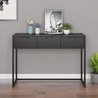 Konsole i sekretarzyki - shumee Stolik konsolowy antracytowy 106x35x75 cm stalowy - miniaturka - grafika 1