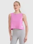 Koszulki i topy damskie - 4F Top regular z nadrukiem damski - różowy S - miniaturka - grafika 1