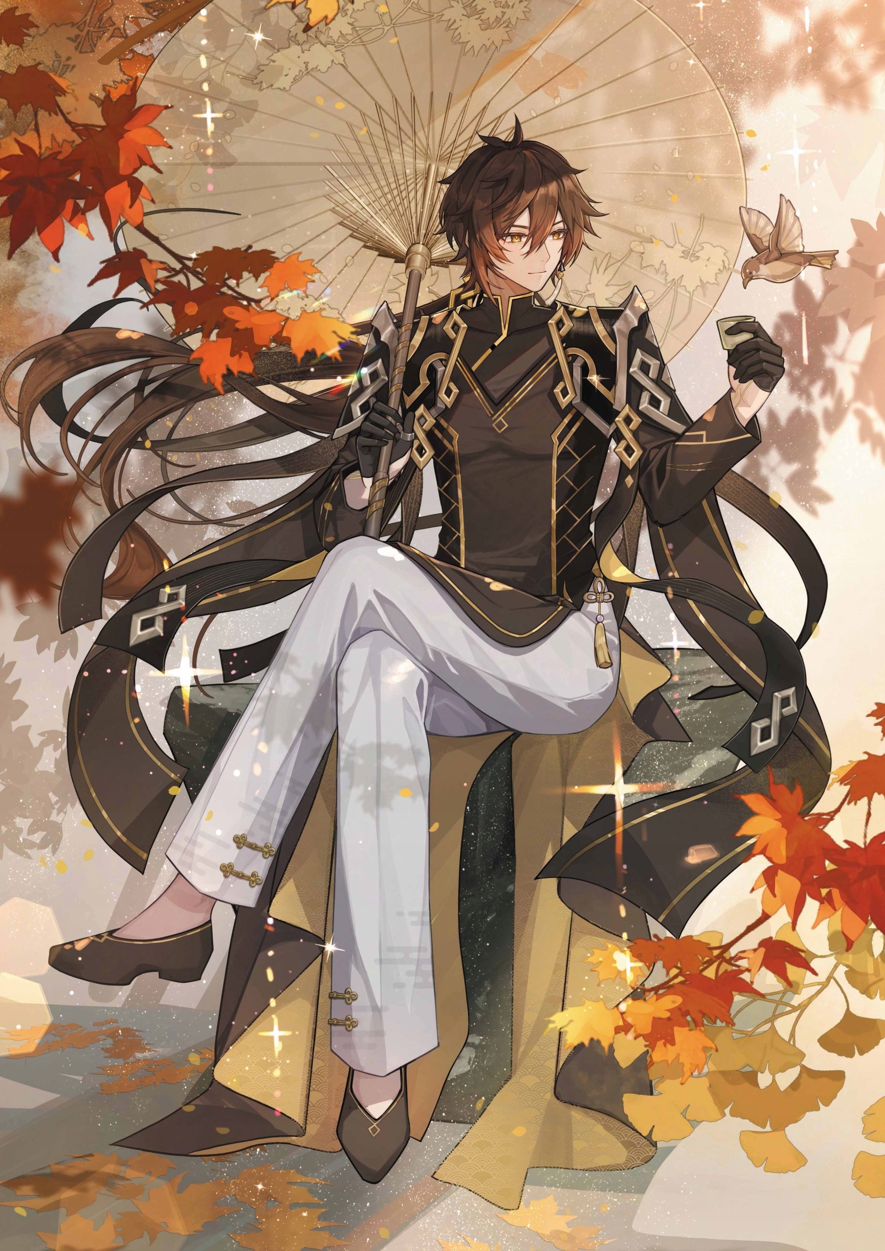 Plakat A3 Genshin Impact Anime Gra Zhongli Morax