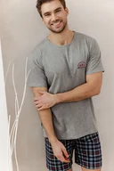 Piżamy męskie - Piżama Kyle 3395 Ciemny Melange - miniaturka - grafika 1