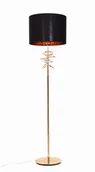Lampy stojące - Lumina Deco MILARI elegancka lampa stojąca złota z czarnym abażurem styl glamour - miniaturka - grafika 1