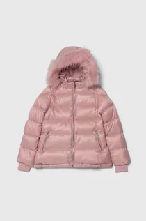 Kurtki i płaszcze dla dziewczynek - Guess kurtka puchowa dziecięca kolor różowy - grafika 1