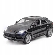 Zabawki zdalnie sterowane - PORSCHE CAYENNE S METALOWY MODEL SAMOCHODU 1:24 DŹWIĘK ŚWIATŁO CZARNY - miniaturka - grafika 1
