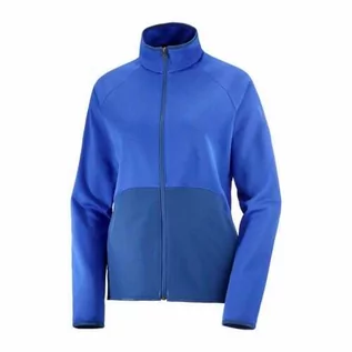 Bluzy sportowe męskie - Bluza Salomon Sntial Warm FZ W Nautical Blue - grafika 1