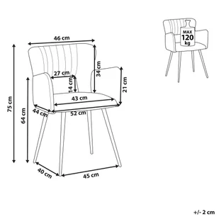 Lumarko Krzesło do jadalni welurowe pomarańczowe SANILAC - Krzesła - miniaturka - grafika 9