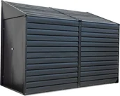 Altany ogrodowe - vidaXL Spacemaker Metalowa szopa na narzędzia przybudówka 410 Szary 124x295x208cm - miniaturka - grafika 1