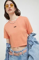 Koszulki sportowe damskie - Vans t-shirt bawełniany kolor pomarańczowy - miniaturka - grafika 1
