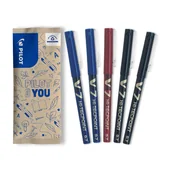 Cienkopisy - Zestaw 5x cienkopis kulkowy PILOT V7 mix kolorów - miniaturka - grafika 1