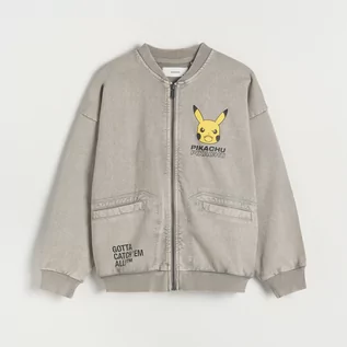 Bluzy dla chłopców - Reserved - Bomber oversize Pokémon - Jasny szary - grafika 1