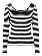 Koszulki i topy damskie - Pieces Koszulka "Kitte" w kolorze czarno-białym - miniaturka - grafika 1