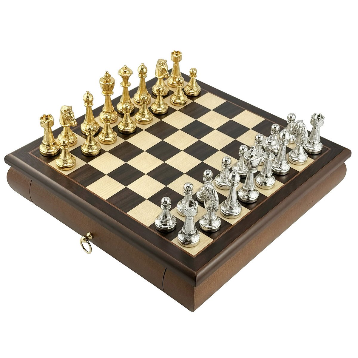 Ekskluzywny zestaw szachów Staunton z drewnianą planszą 32 cm