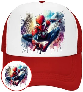Czapka z Daszkiem SpiderMan Czerwona z Nadrukiem Lato Siatka Bejsbolówka - Czapki i chusty sportowe męskie Czapka z Daszkiem SpiderMan Czerwona z Nadrukiem Lato Siatka Bejsbolówka - Czapki i chusty sportowe męskie - miniaturka - grafika 1