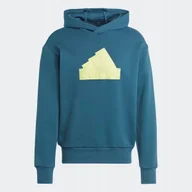 Bluzy męskie - Bluza dresowa adidas nierozpinana z kapturem niebieska męska roz. M - miniaturka - grafika 1