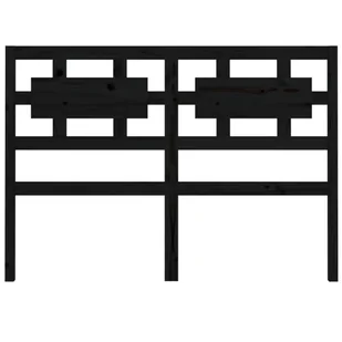 Lumarko Wezgłowie łóżka, czarne, 205,5x4x100 cm, lite drewno sosnowe - Inne meble do sypialni - miniaturka - grafika 5