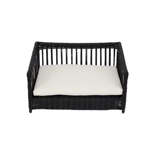 Teamson Pets Clotho Wewnątrz Zewnątrz Wiklina Rattan Kot lub Mały Pies Sofa Leżak Wodoodporny ze Zdejmowaną Poduszką Do Prania Brązowy ST-N10006-UK - Legowiska dla psów - miniaturka - grafika 1