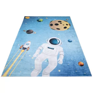 Niebieski dywan dziecięcy z kosmosem - Cebo 5X - Dywany dla dzieci - miniaturka - grafika 1