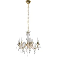 Lampy sufitowe - Złoty żyrandol kryształowy pięcioramienny - Z004 D9-H59 - miniaturka - grafika 1