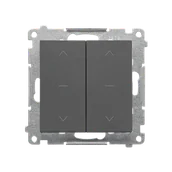 Wyłączniki światła i elektryczne - Kontakt Simon Przycisk żaluzjowy podwójny 1-0-2 Simon 55 - grafitowy mat - miniaturka - grafika 1