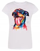 Koszulki i topy damskie - T-Shirt damski nadruk kolorowy ROTTWEILER r.M - miniaturka - grafika 1