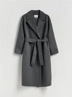 Płaszcze damskie - Reserved - Płaszcz z wełną - ciemnoszary - miniaturka - grafika 1