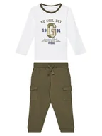Bluzki damskie - Guess Komplet bluzka i spodnie N5YG06 K8HM4 Biały Regular Fit - miniaturka - grafika 1