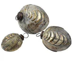 Bombka 8cm C szyszka rustykalna szklana CBD2197 BELLDECO - Bombki - miniaturka - grafika 1