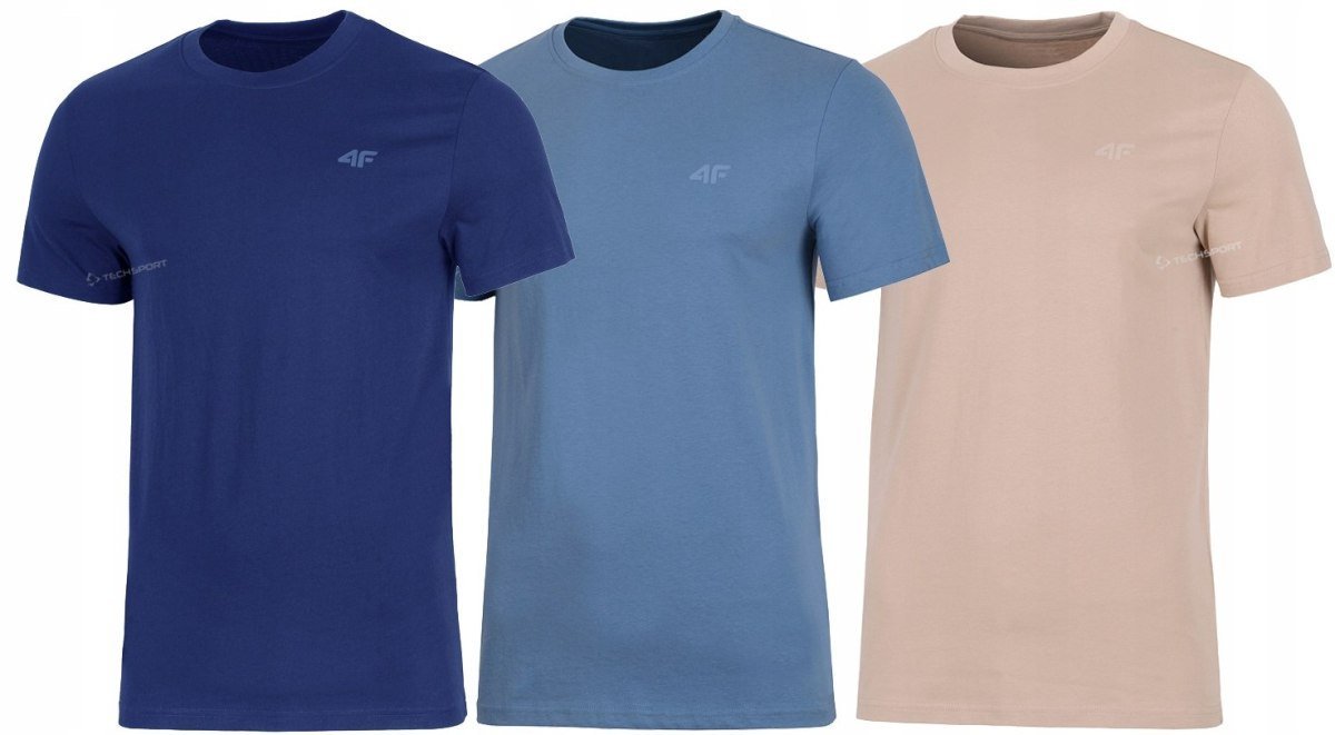 4F ZESTAW 3szt. 3-PAK MÄSKA KOSZULKA T-SHIRT 100% BAWEĹNA / rozm L