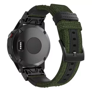 Opaska Pasek Bransoleta Nylon Garmin Fenix 3/5X/3Hr/5X Plus/6X/6X Pro/7X Army Green - Akcesoria do smartwatchy - miniaturka - grafika 1