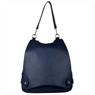 Torebki damskie - Włoski torebko plecak skórzany granatowy BORSE IN PELLE - miniaturka - grafika 1