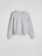 Swetry damskie - Reserved - Sweter regular z wiskozą - jasnoszary - miniaturka - grafika 1