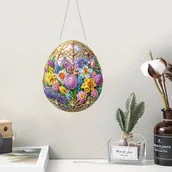 Rękodzieło - TEMU Zestaw do Malowania Diamentowego Płaskiego Jajka Wielkanocnego 2D - Okrągłe i Nieregularne Kształty Diamentów 5D, Mozaika z Kamieni Szlachetnych - miniaturka - grafika 1