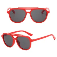 Okulary przeciwsłoneczne - Okulary przeciwsłoneczne pilotki dla dzieci STKD-04C czerwone - miniaturka - grafika 1