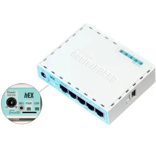 Mikrotik RB750GR3 router Gigabit Ethernet Turkusowy, Biały - Routery - miniaturka - grafika 1