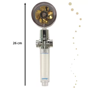 Słuchawka prysznicowa z turbiną wentylatorem złota - Akcesoria łazienkowe - miniaturka - grafika 2