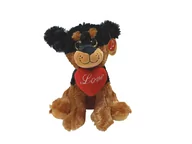 Maskotki i pluszaki - Piesek Siedzący Czarno-Brązowy Love - miniaturka - grafika 1