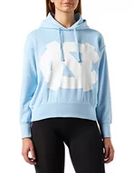 Bluzy damskie - Champion Damska bluza z kapturem Legacy College Powerblend Oversize, jasnoniebieska lekka, L - miniaturka - grafika 1