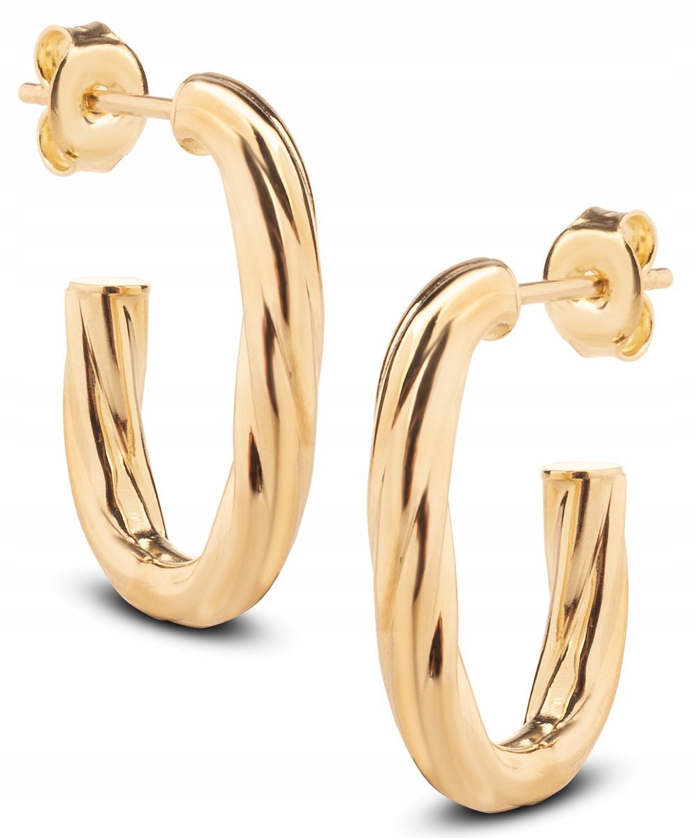 ZŁOTE KOLCZYKI NA SZTYFT SKRĘCANY WZÓR IVY MINI 14KT 585