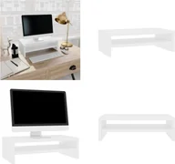 Akcesoria do monitorów - vidaXL Podstawa pod monitor biała 42x24x13 cm z drewna - Podstawa pod monitor - Podstawa pod monitor - Podstawa pod telewizor - Stolik pod telewizor - miniaturka - grafika 1