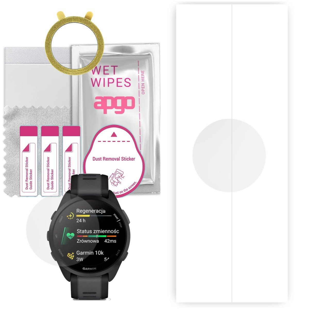 1x Folia hydrożelowa ochronna do Garmin Forerunner 165 - apgo Smartwatch Hydrogel Protection Ochrona na ekran smartwatcha