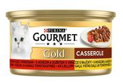 Purina Gourmet Gold Casserole mokra karma dla kota z wołowiną i kurczakiem 85g