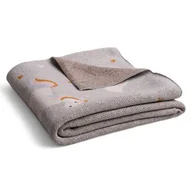 Koce i narzuty dla dzieci - BabyMatex Kocyk dziecięcy 80x100 Rainbow szary biały jednorożce bawełniany - miniaturka - grafika 1