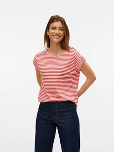 Vero Moda Koszulka w kolorze czerwono-białym - Koszulki i topy damskie - miniaturka - grafika 1
