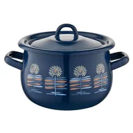 Garnki - Garnek emaliowany baryłka z pokrywką Polino 20 cm 3,5 l - miniaturka - grafika 1