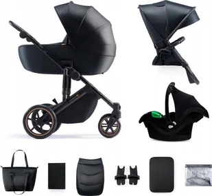 Wózek KinderKraft KINDERKRAFT stroller 3in1 PRIME 2 3IN1 MINK PRO VENEZIAN BLACK, KSPRIM02BLK300I - Wózki dziecięce - miniaturka - grafika 1