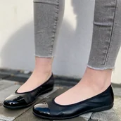 Baleriny - Wygodne balerinki skórzane - CAPRICE 9-22152-20 CZARNE - miniaturka - grafika 1