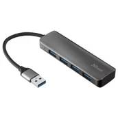 Huby USB - Trust Wejście USB Halyx USB/4x USB 3.2 23327) Srebrny - miniaturka - grafika 1